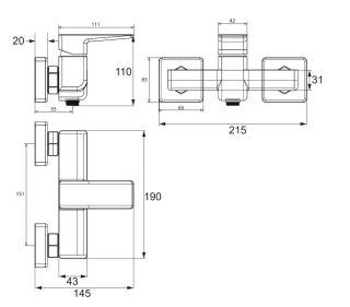 Смеситель для душа Omnires Parma графит PM7440GR